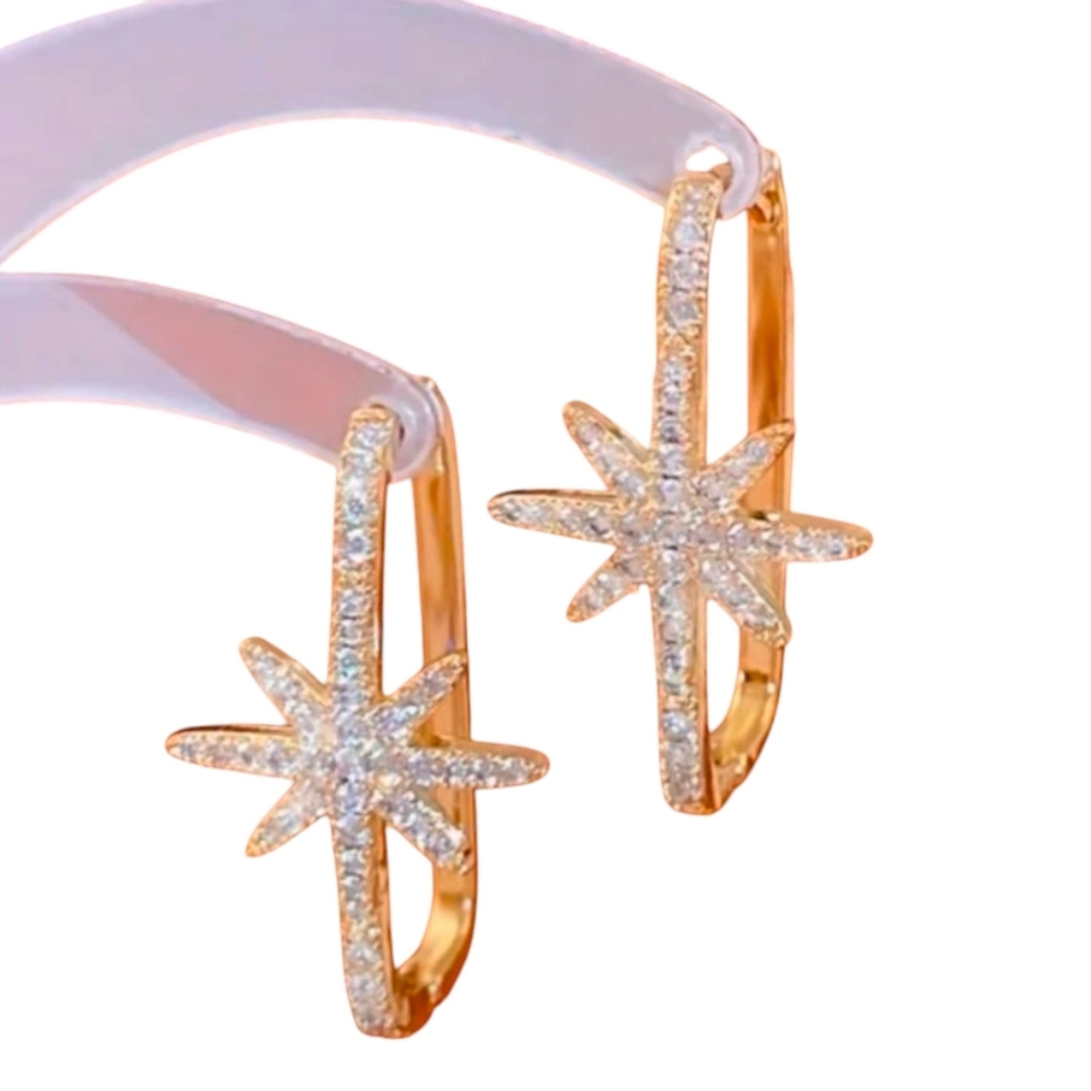 Gold Starburst Earrings NWT